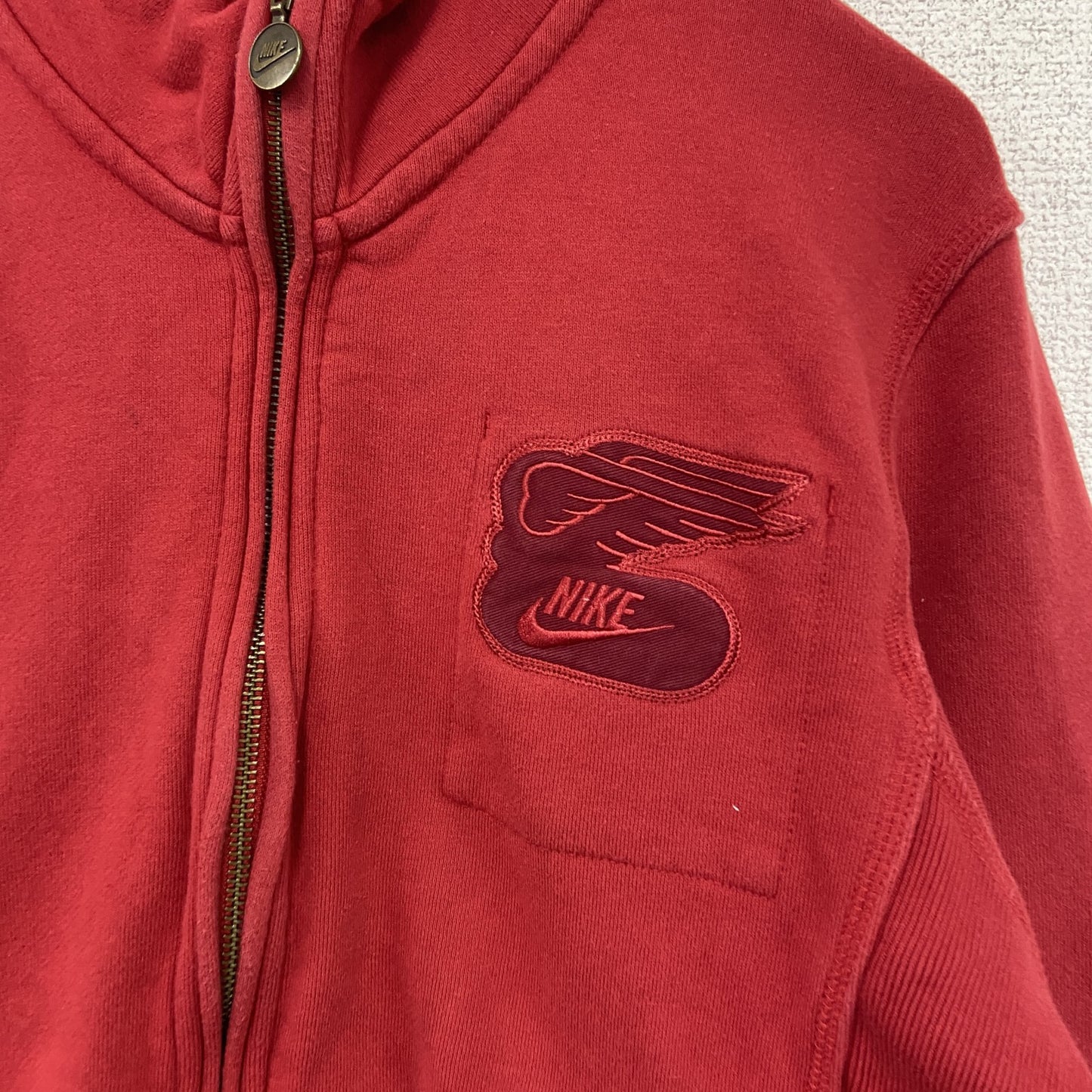 NIKE　ナイキ　スウェットトラックジャケット/ジャージ　スウッシュ　デカロゴ　赤　レッド　Sサイズ