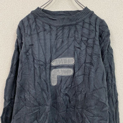 FILA　フィラ　ポリエステルニット　セーター　黒　ブラック　XXLサイズ