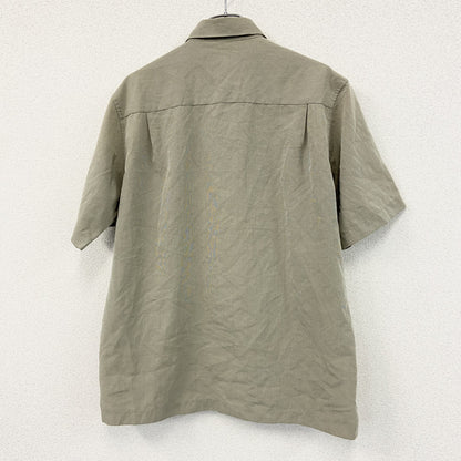 90s　 PERRY ELLIS PORTFOLIO　ペリー エリス ポートフォリオ　半袖シャツ　千鳥柄　ベージュ　Mサイズ