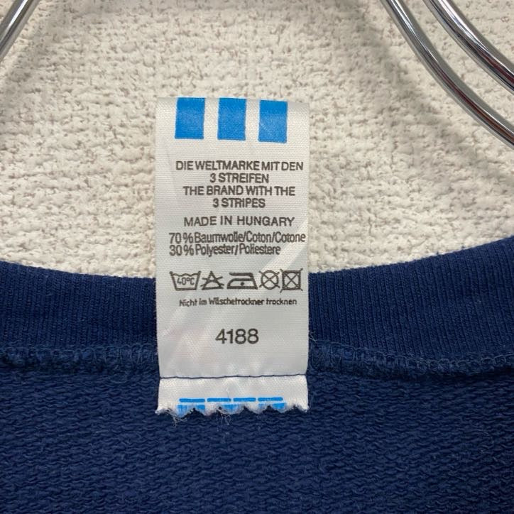 80s　adidas　アディダス　スウェットベスト　ヴィンテージ　Vネック　紺　ネイビー　Mサイズ
