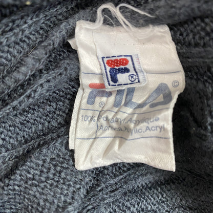 FILA　フィラ　ポリエステルニット　セーター　黒　ブラック　XXLサイズ