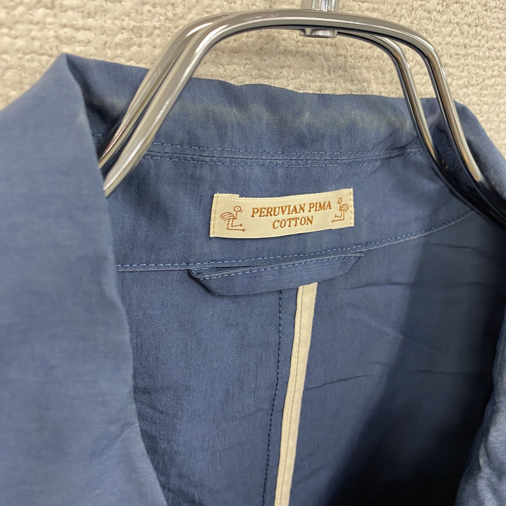 Edie Bauer　エディーバウアー　PERUVIAN PIMA COTTON　フルボタンジャケット　青　ブルー　Lサイズ