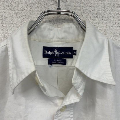 Ralph Lauren　ラルフローレン　半袖シャツ　刺繡ロゴ　無地　白　ホワイト　Mサイズ