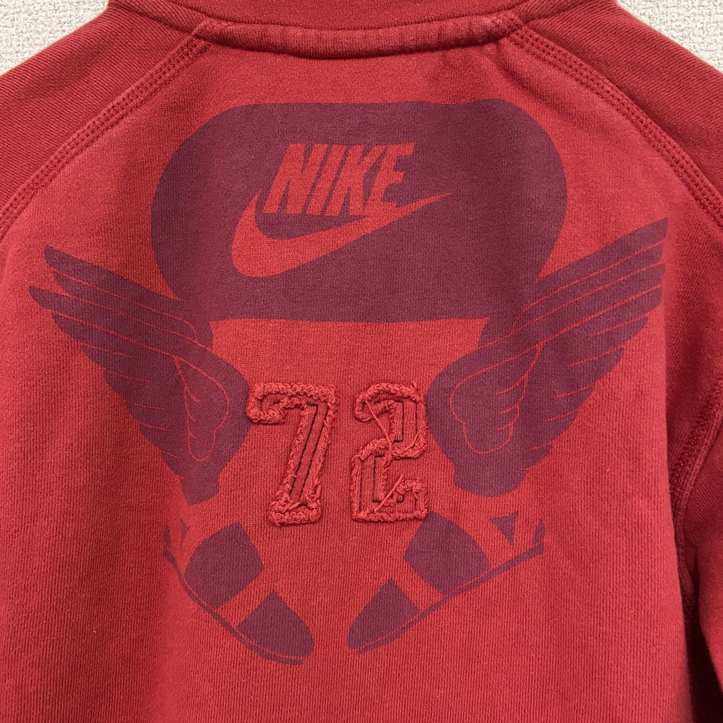 NIKE　ナイキ　スウェットトラックジャケット/ジャージ　スウッシュ　デカロゴ　赤　レッド　Sサイズ