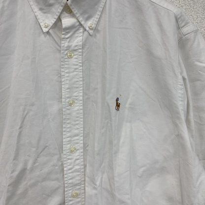 Ralph Lauren　ラルフローレン　半袖シャツ　刺繡ロゴ　無地　白　ホワイト　Mサイズ