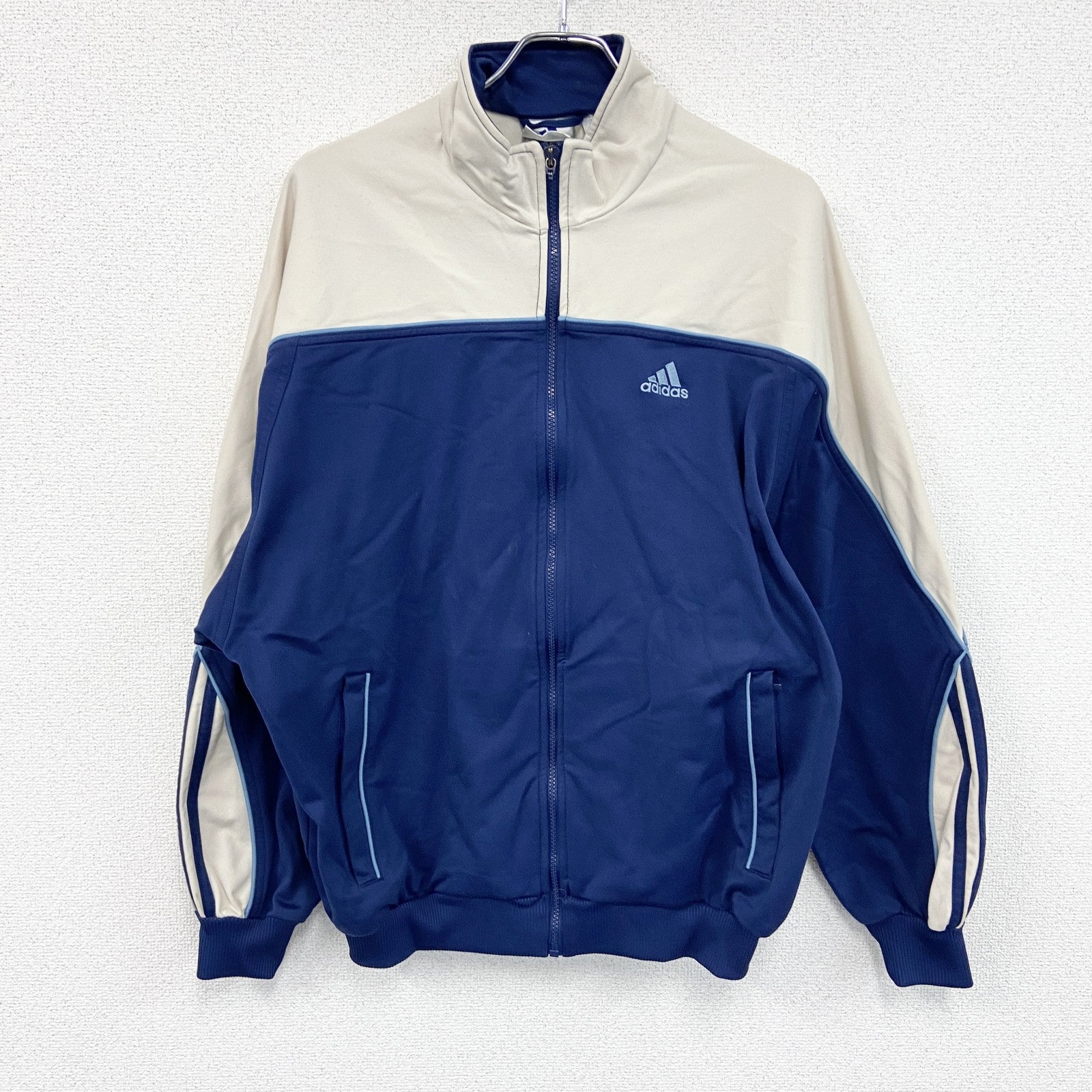 90s　adidas　アディダス　フルジップトラックジャケット/ジャージ　ヴィンテージ　紺　ネイビー　XLサイズ