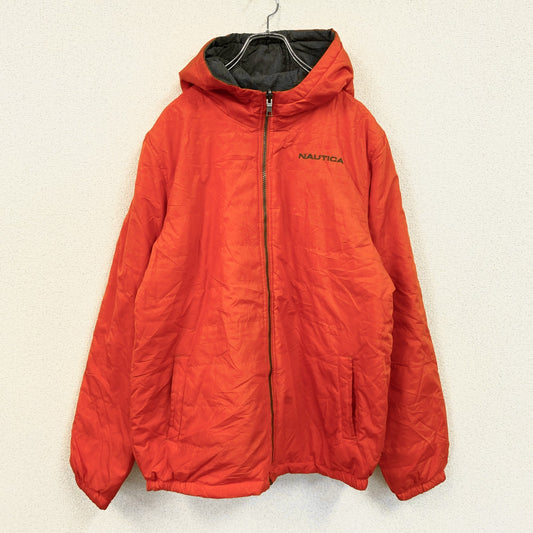 NAUTICA　ノーティカ　リバーシブル中綿ジャケット　オレンジ　灰色　グレー　XLサイズ