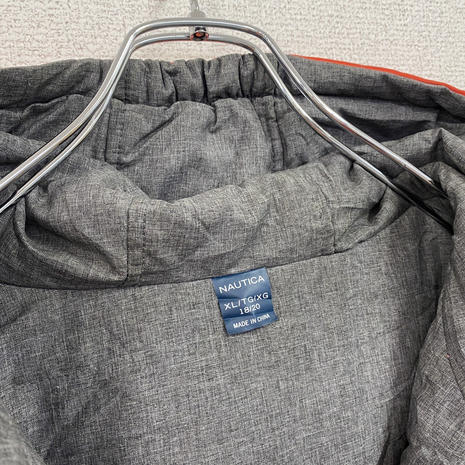 NAUTICA　ノーティカ　リバーシブル中綿ジャケット　オレンジ　灰色　グレー　XLサイズ