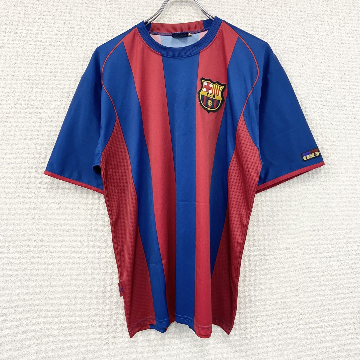 FCB　FCバルセロナ　ユニフォーム　ゲームシャツ　バイカラー　赤　レッド　青　ブルー　Lサイズ