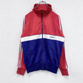 ～80s　adidas　アディダス　トラックジャケット/ジャージ　フロッキープリント　赤　レッド　F177サイズ