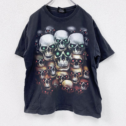 ～00s　ROCK CHANG　半袖プリントTシャツ　ヴィンテージ　ドクロ　黒　ブラック　Lサイズ