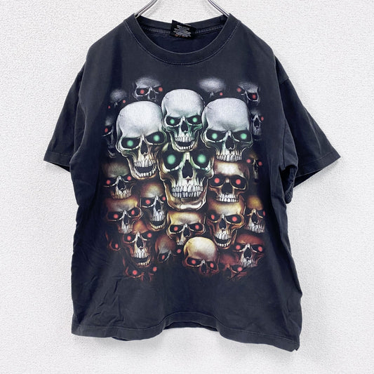 ～00s　ROCK CHANG　半袖プリントTシャツ　ヴィンテージ　ドクロ　黒　ブラック　Lサイズ