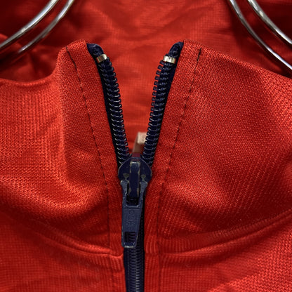 ～80s　adidas　アディダス　トラックジャケット/ジャージ　フロッキープリント　赤　レッド　F177サイズ
