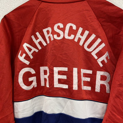 ～80s　adidas　アディダス　トラックジャケット/ジャージ　フロッキープリント　赤　レッド　F177サイズ
