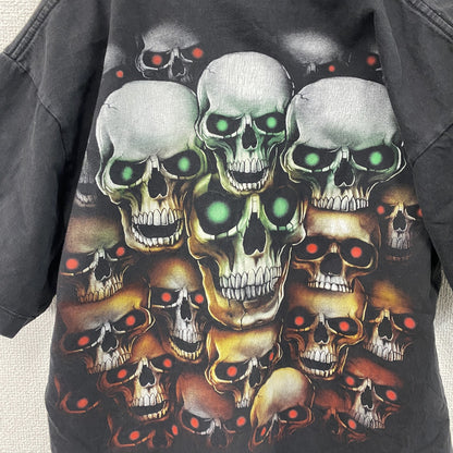～00s　ROCK CHANG　半袖プリントTシャツ　ヴィンテージ　ドクロ　黒　ブラック　Lサイズ