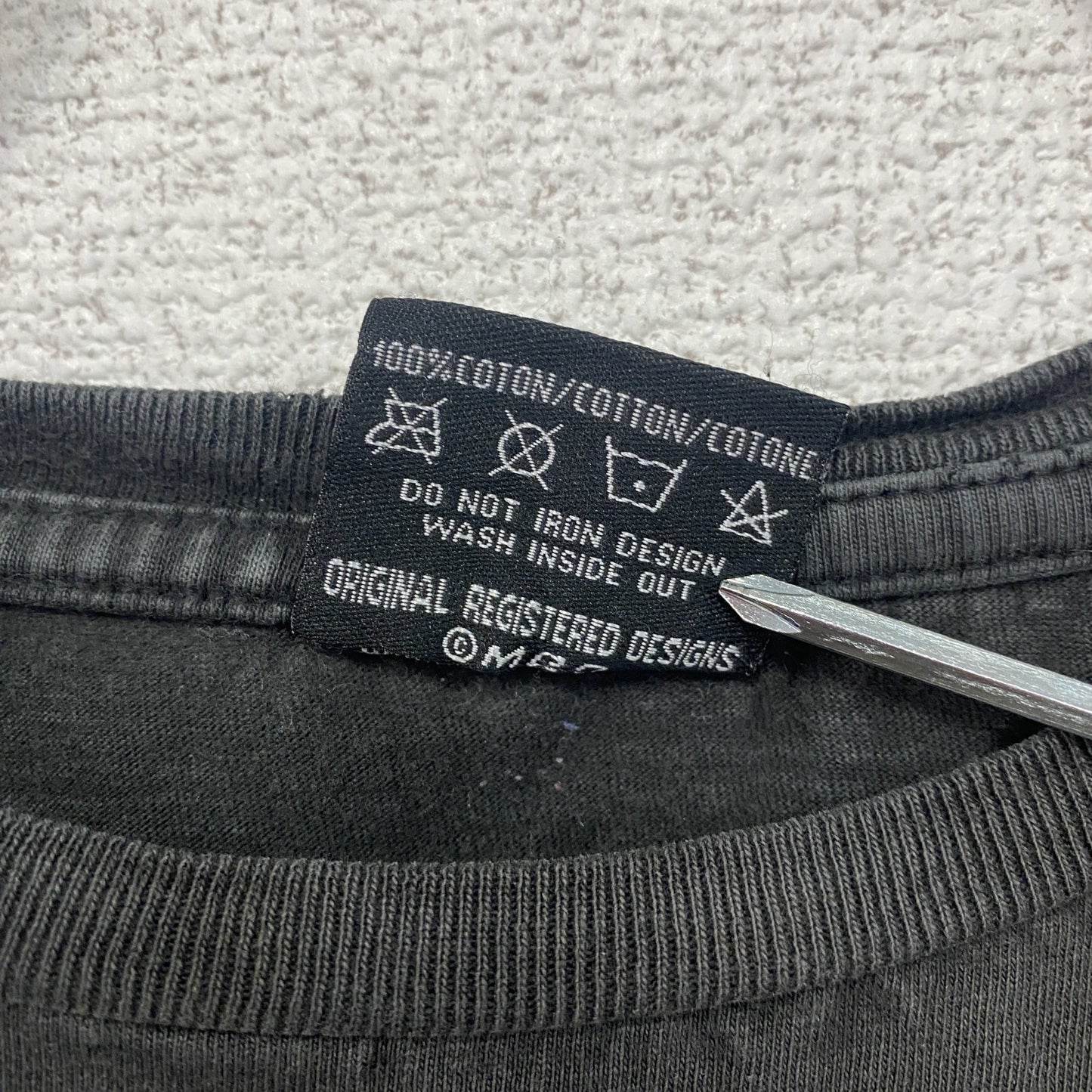 UP　アップ　半袖プリントTシャツ　スカル　ダークグレー　Sサイズ