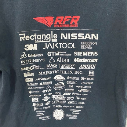 半袖プリントTシャツ　企業T　Rutgers　NISSAN　黒　ブラック　Mサイズ