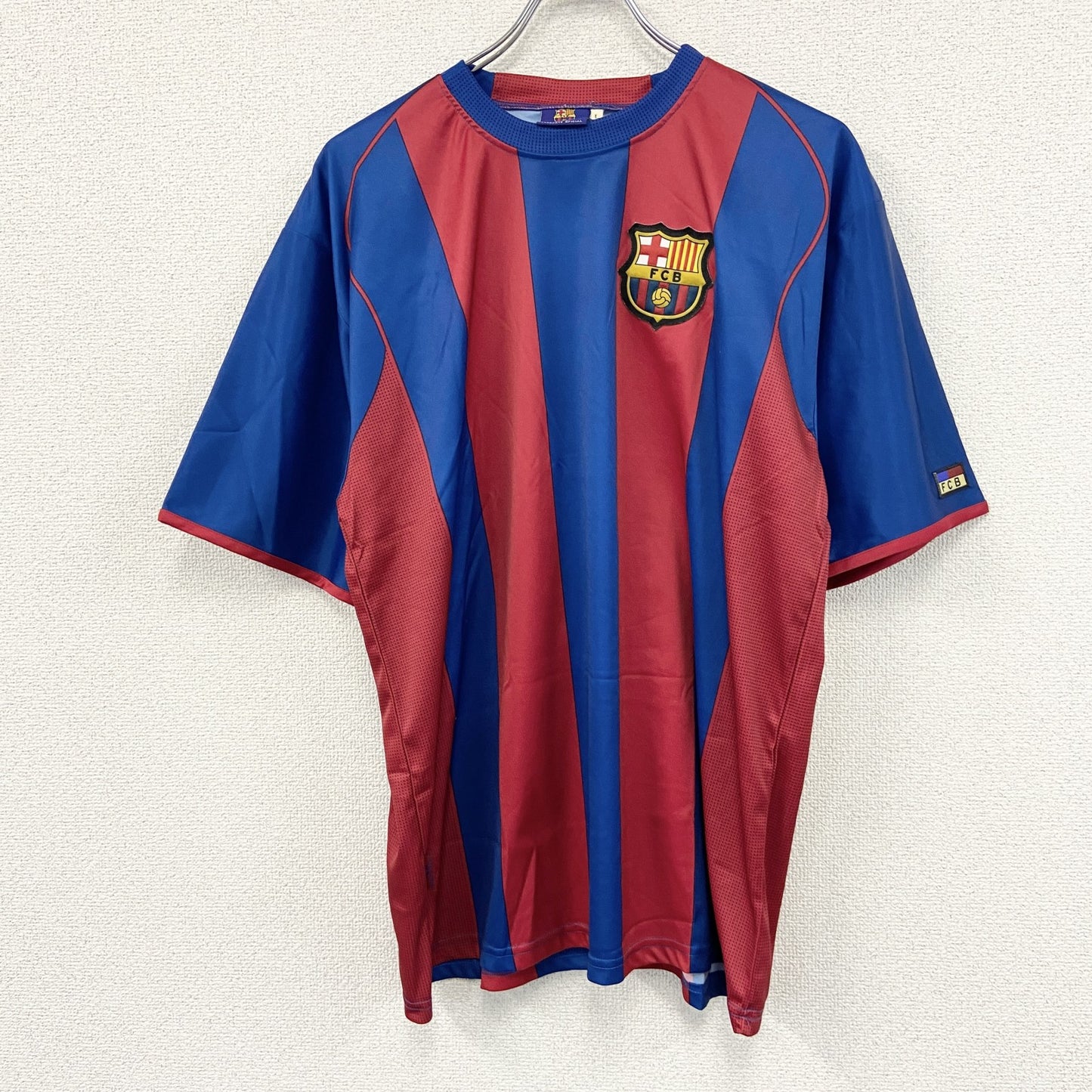 FCB　FCバルセロナ　ユニフォーム　ゲームシャツ　ロナウジーニョ　バイカラー　Lサイズ
