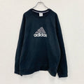 00s　adidas　アディダス　スウェット/トレーナー　ヴィンテージ　パフォーマンスロゴ　黒　ブラック　XLサイズ