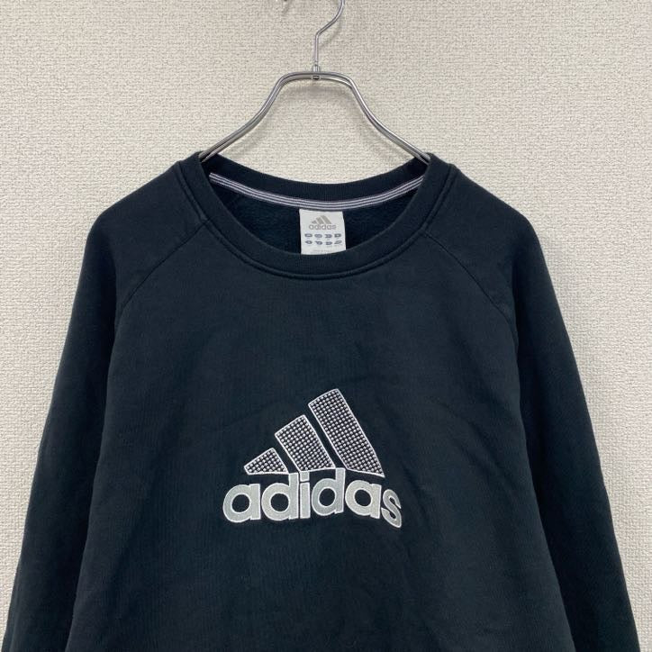 00s　adidas　アディダス　スウェット/トレーナー　ヴィンテージ　パフォーマンスロゴ　黒　ブラック　XLサイズ