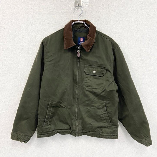 CHAPS　チャップス　ラルフローレン　フルジップ中綿ブルゾン　コーデュロイ襟　カーキ　Mサイズ