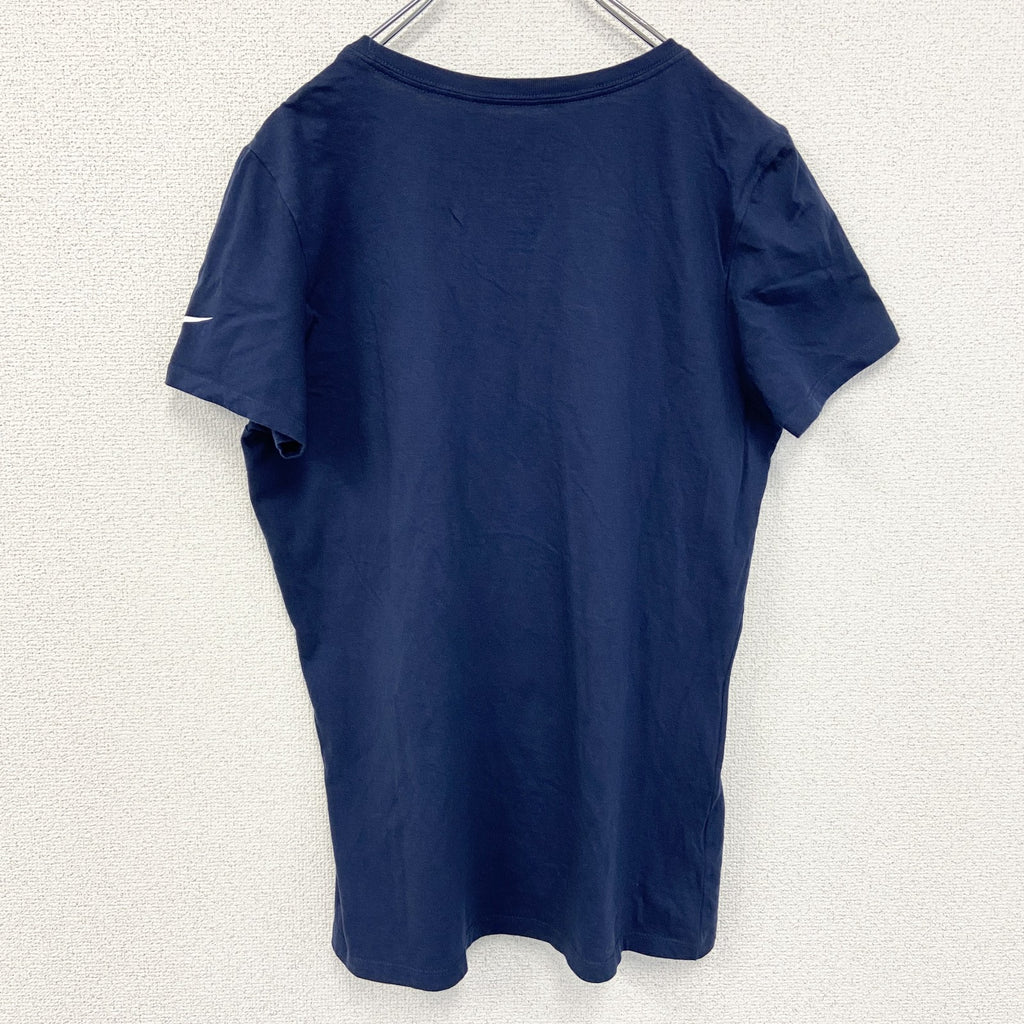 古着 used　NIKE ナイキ　NFL　ペイトリオッツ　半袖ロゴプリントTシャツ　クルーネック　ネイビー　ワンポイントロゴ