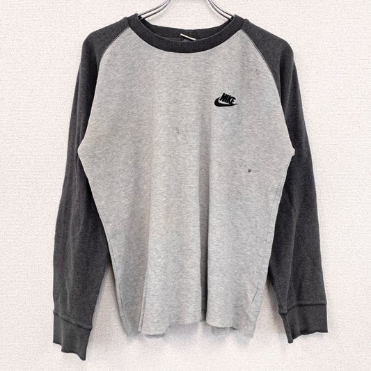 NIKE　ナイキ　長袖ラグランＴシャツ　ワッフルTシャツ　灰色　グレー　XLサイズ