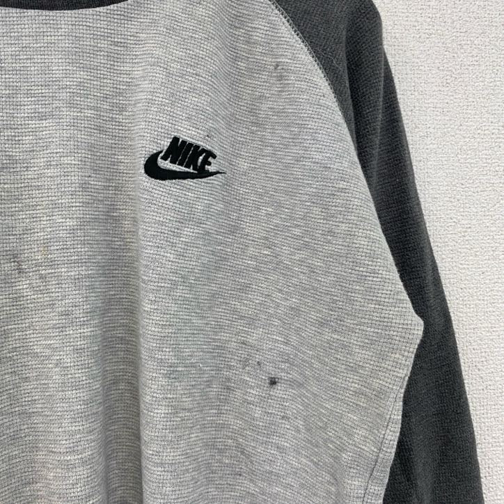 NIKE　ナイキ　長袖ラグランＴシャツ　ワッフルTシャツ　灰色　グレー　XLサイズ