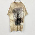 THE MOUNTAIN　半袖プリントTシャツ　アニマルT　タイダイ　ベージュ　Lサイズ