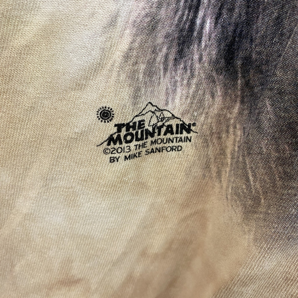 THE MOUNTAIN　半袖プリントTシャツ　アニマルT　タイダイ　ベージュ　Lサイズ