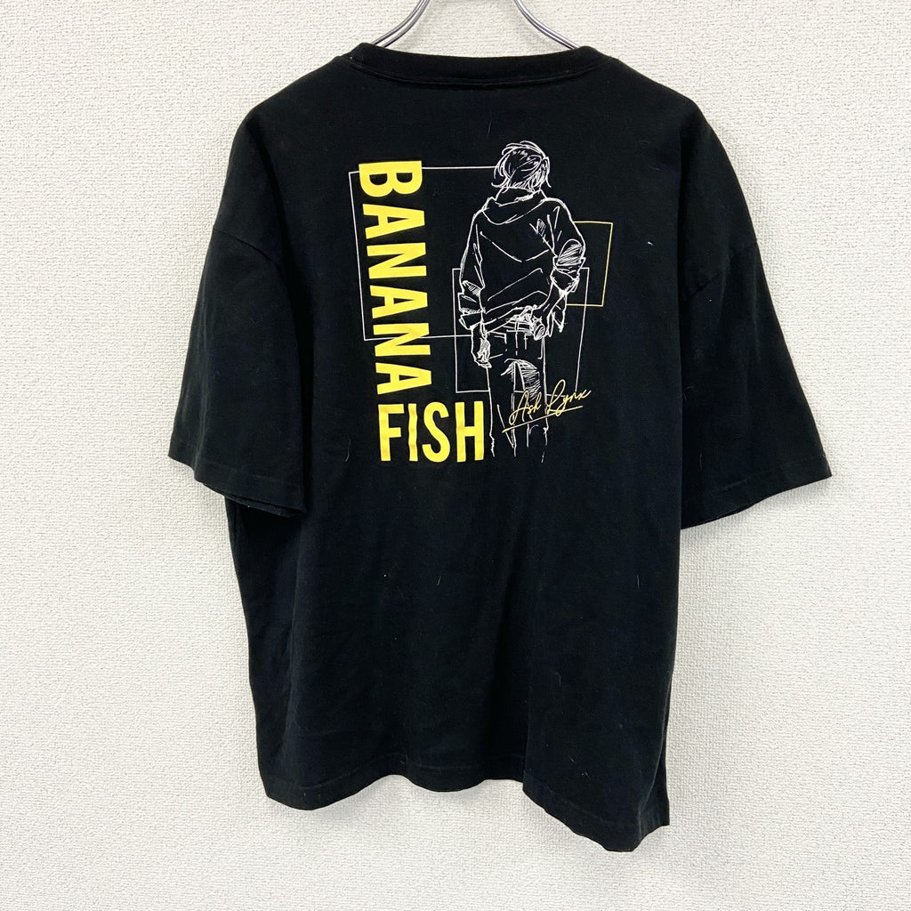 BANANA FISH　バナナフィッシュ　アッシュ・リンクス　半袖プリントアニメＴシャツ　キャラクター　黒　ブラック　3Lサイズ
