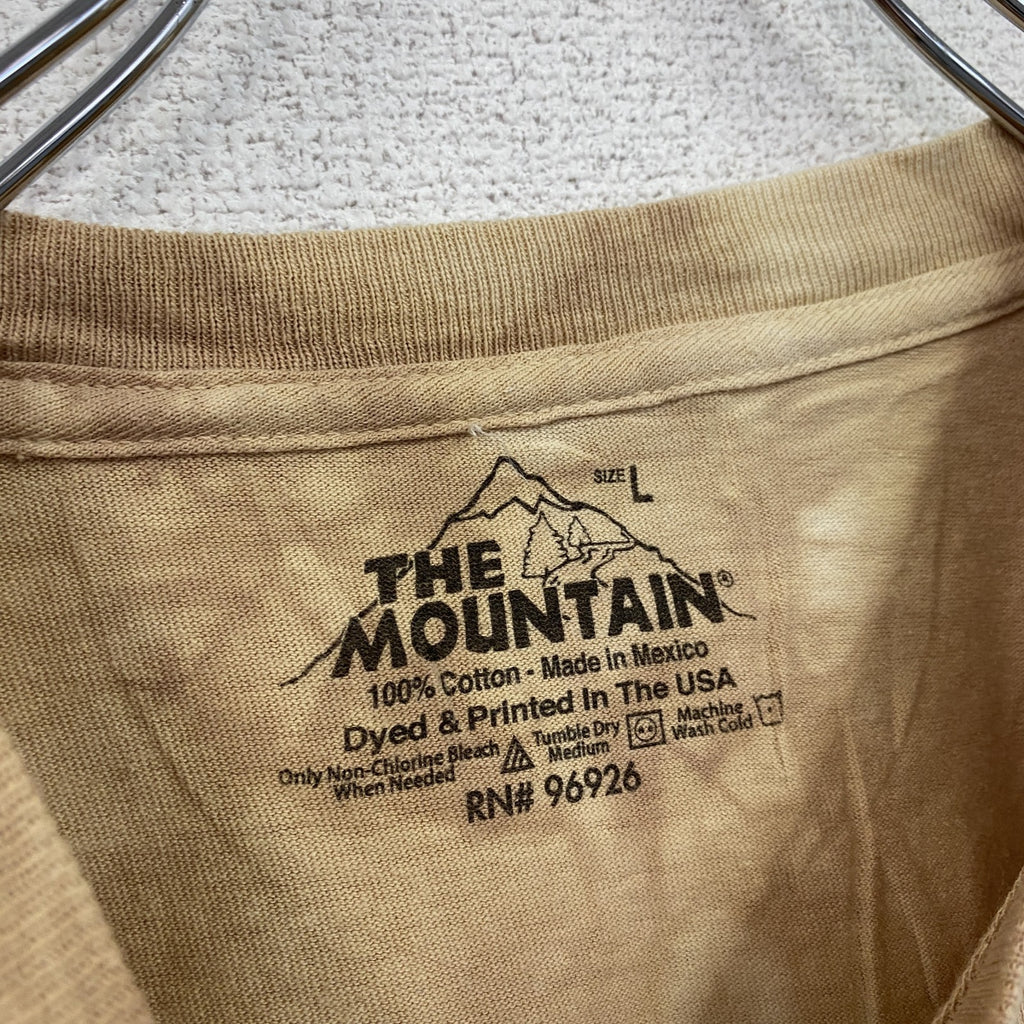 THE MOUNTAIN　半袖プリントTシャツ　アニマルT　タイダイ　ベージュ　Lサイズ
