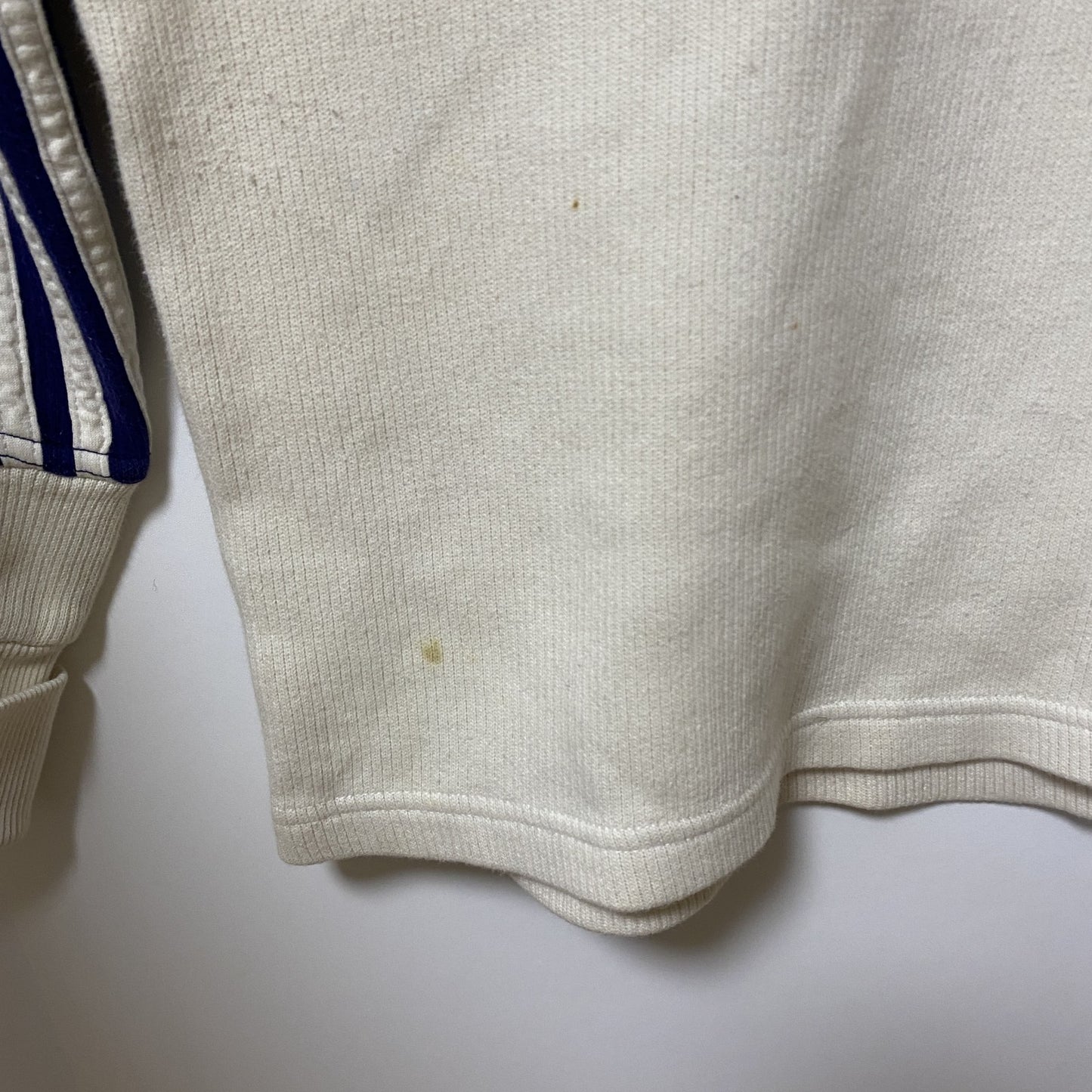 古着 used　adidas アディダス　オリンピック　長袖ニット　セーター　ワンポイントロゴ刺繍　ワッペン　白　Lサイズ