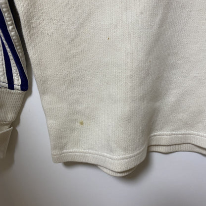 古着 used　adidas アディダス　オリンピック　長袖ニット　セーター　ワンポイントロゴ刺繍　ワッペン　白　Lサイズ