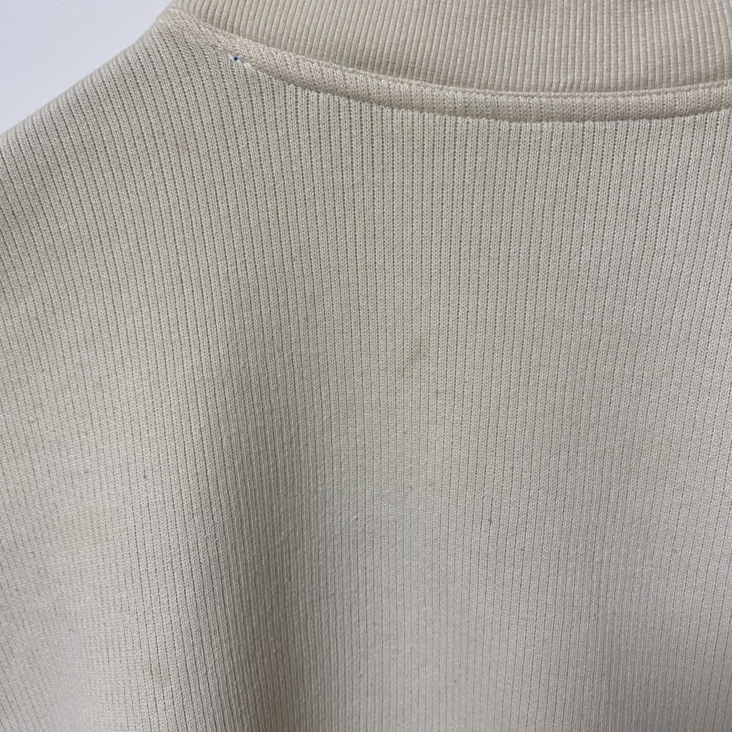 古着 used　adidas アディダス　オリンピック　長袖ニット　セーター　ワンポイントロゴ刺繍　ワッペン　白　Lサイズ