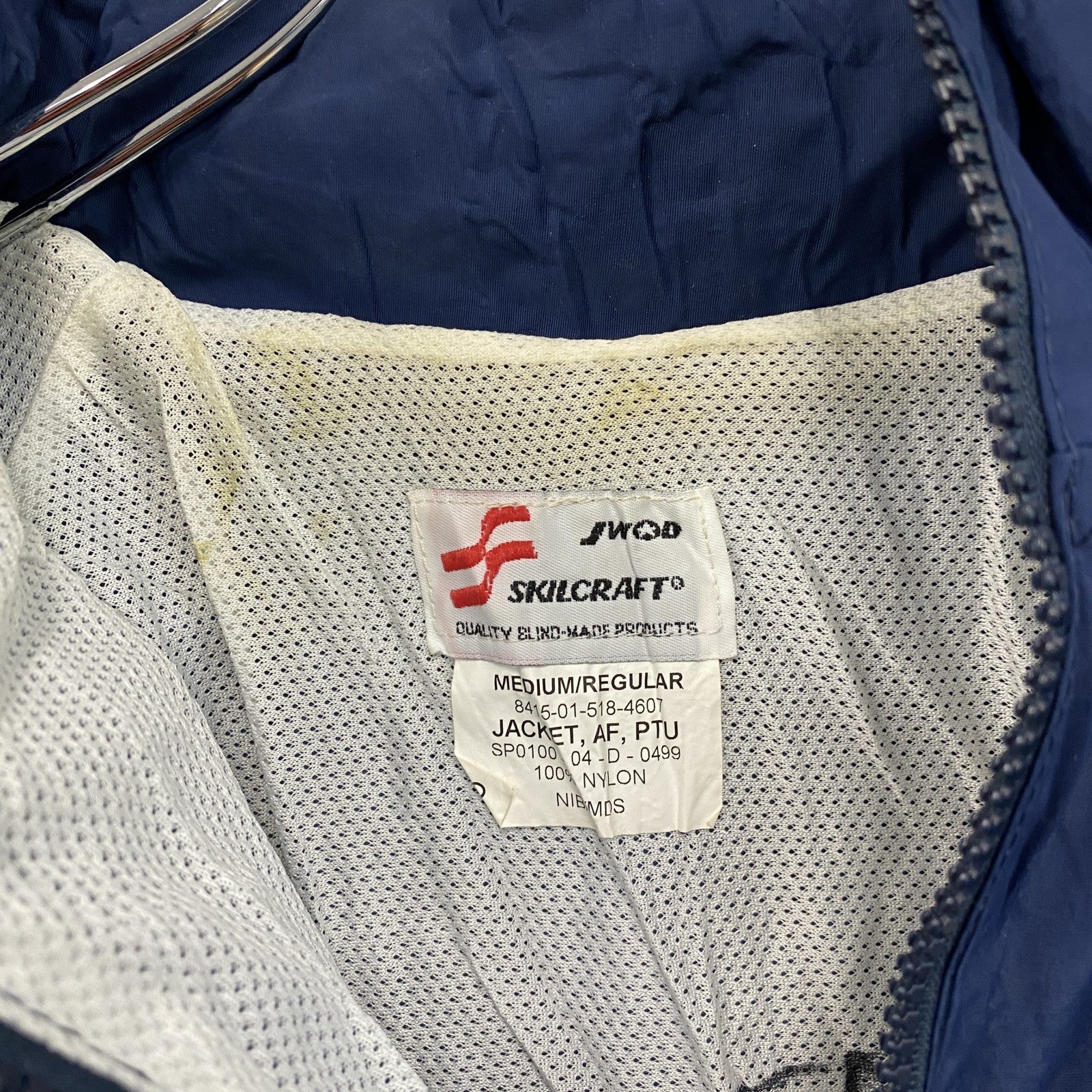 00s　U.S.AIR FORCE　PTU　トレーニングジャケット　ナイロンジャケット　米軍　青　ブルー　Mサイズ