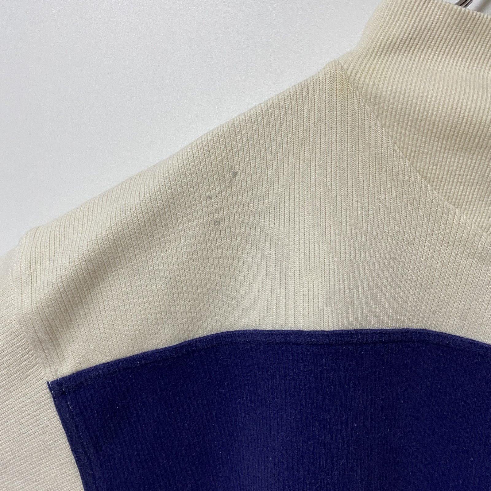 古着 used　adidas アディダス　オリンピック　長袖ニット　セーター　ワンポイントロゴ刺繍　ワッペン　白　Lサイズ