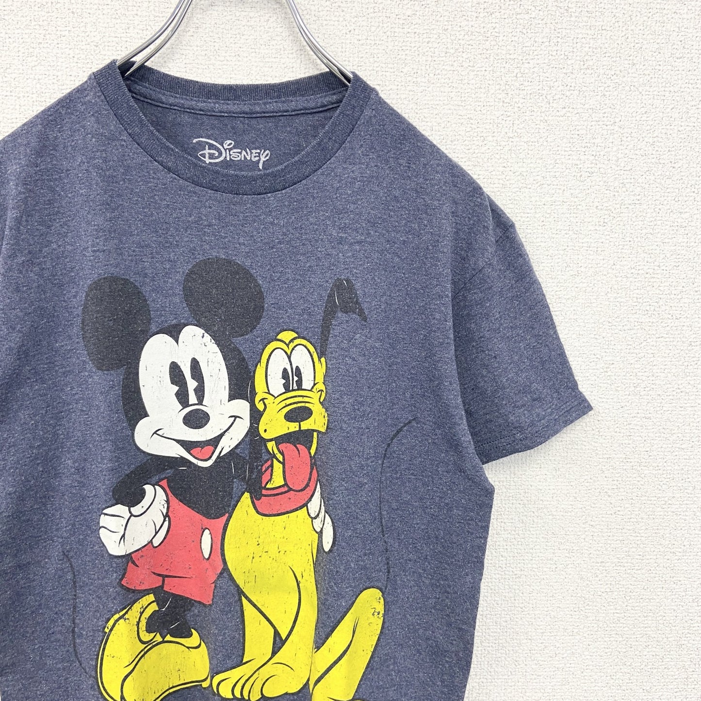 古着 used　Disney ディズニー　半袖ビックプリントTシャツ　キャラクター　ミッキー　プルート　Sサイズ