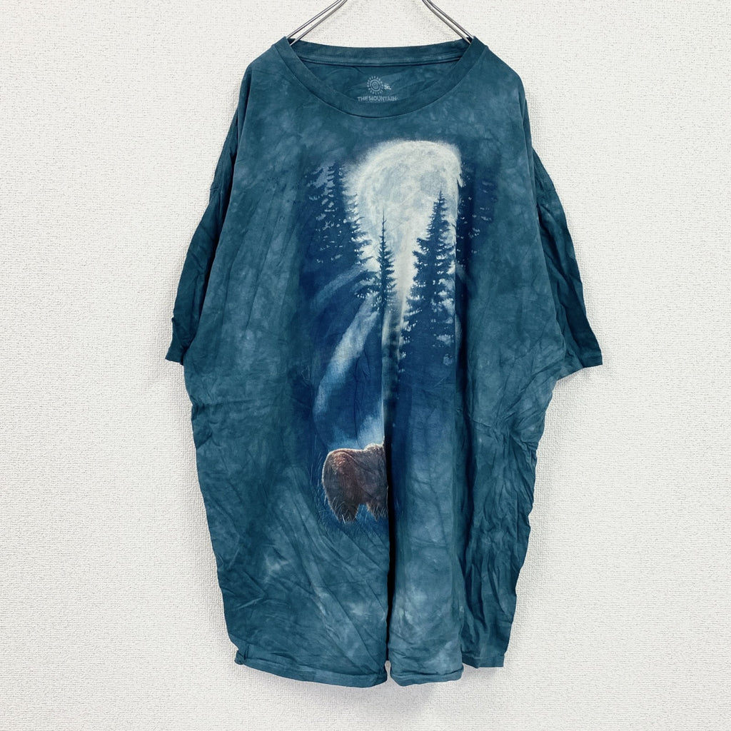 THE MOUNTAIN　ザマウンテン　半袖プリントTシャツ　アニマルT　タイダイ　ターコイズブルー　3XLサイズ