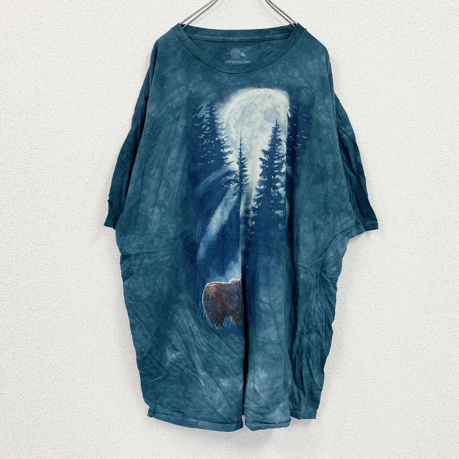 THE MOUNTAIN　ザマウンテン　半袖プリントTシャツ　アニマルT　タイダイ　ターコイズブルー　3XLサイズ