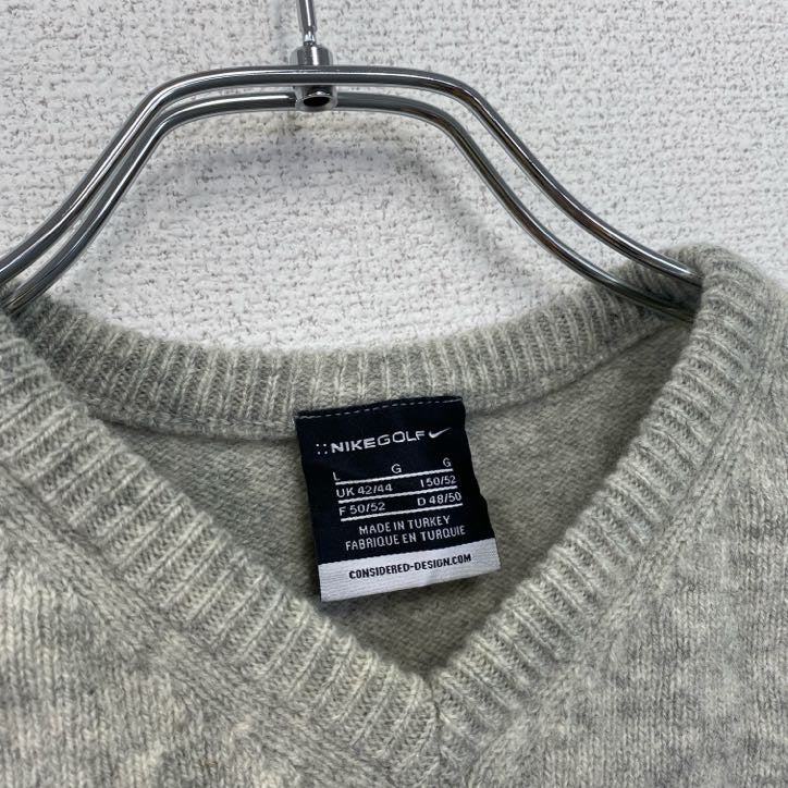 NIKE GOLF　ナイキゴルフ　ウールニットベスト　灰色　グレー　Lサイズ