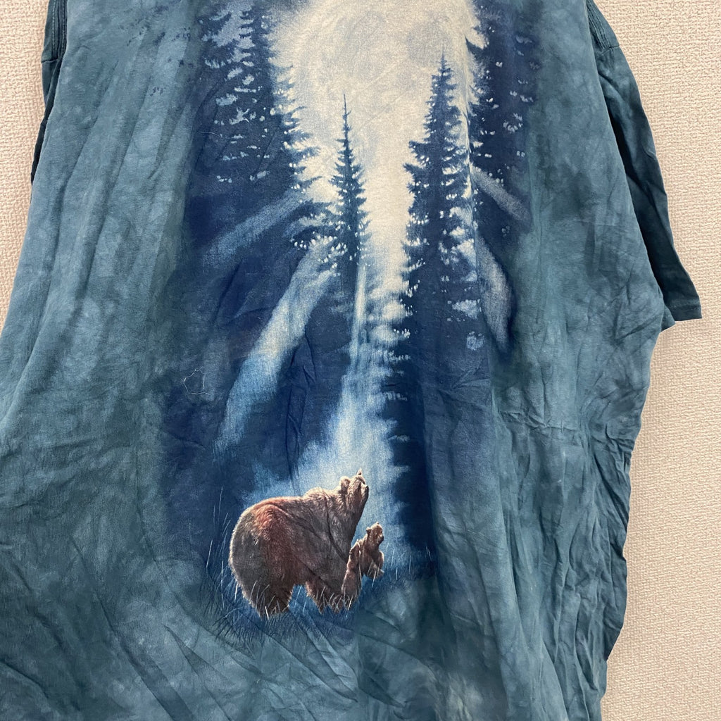 THE MOUNTAIN　ザマウンテン　半袖プリントTシャツ　アニマルT　タイダイ　ターコイズブルー　3XLサイズ