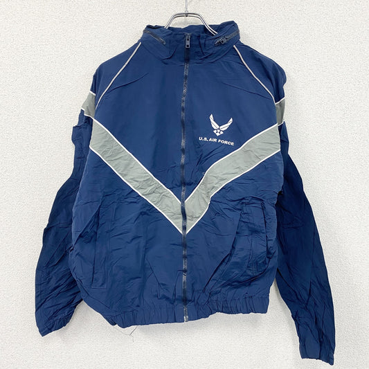 00s　U.S.AIR FORCE　PTU　トレーニングジャケット　ナイロンジャケット　米軍　青　ブルー　Lサイズ