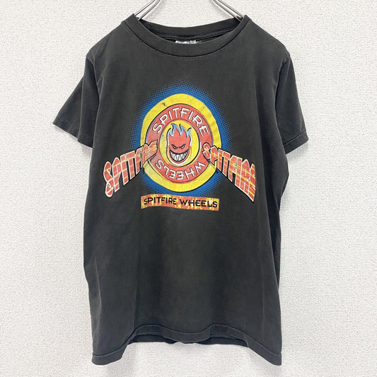 90s　TULTEX　タルテックス　スピットファイアウィール　半袖プリントTシャツ　ブラック　Grandeサイズ