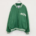 ～90s　PRO LINE　NFL　JETS　フルジップニットスタジャン　ヴィンテージ　緑　グリーン　Lサイズ