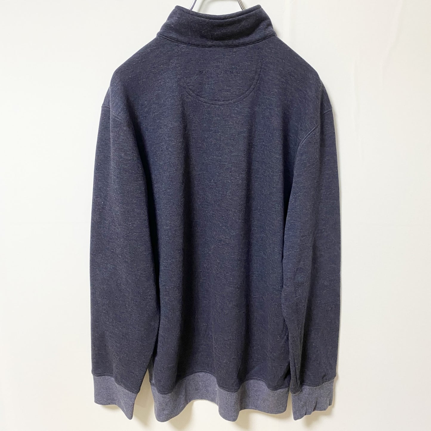 DUNNING GOLF　ハーフジップスウェット/トレーナー　ハイネック　無地　ビッグシルエット　紺　ネイビー　Lサイズ