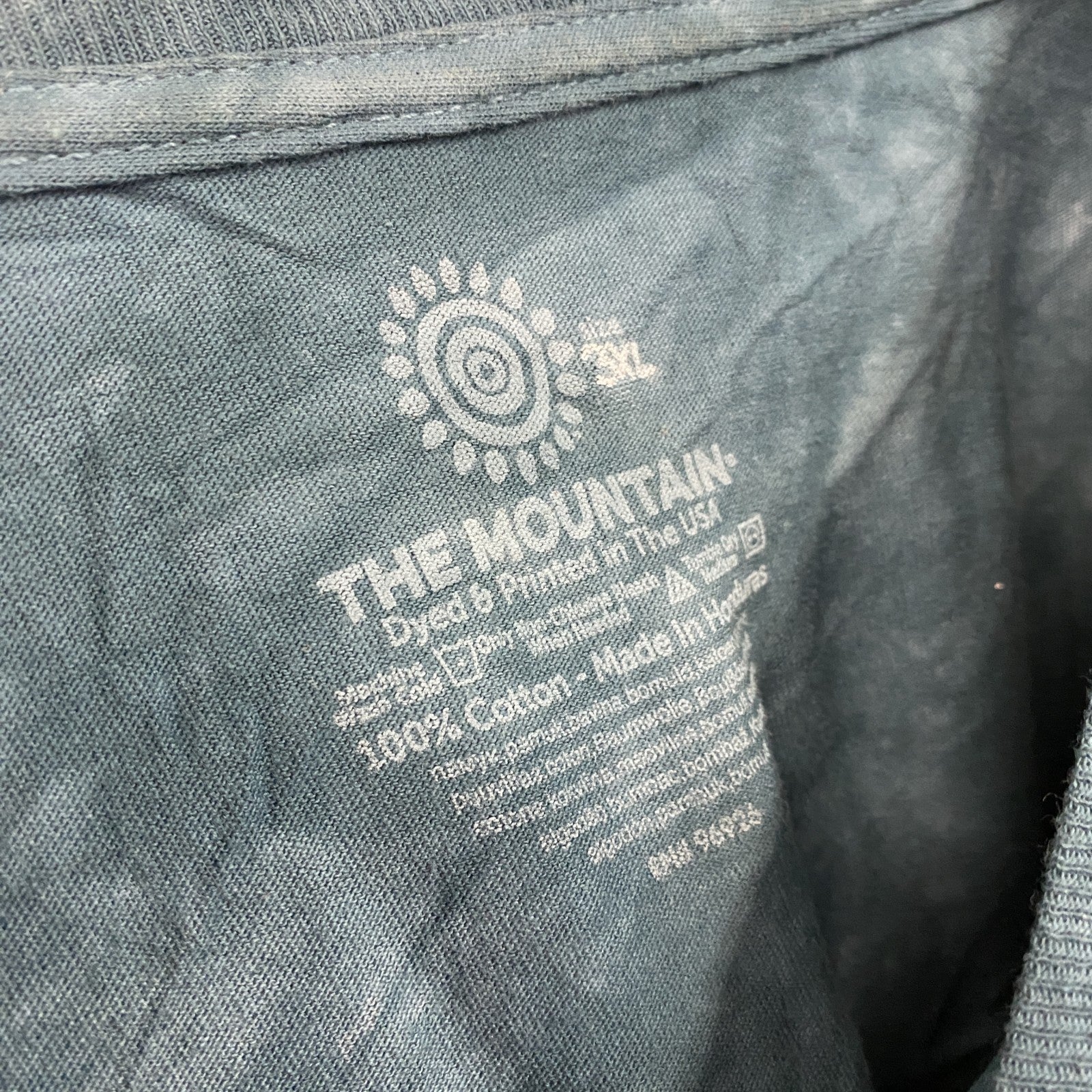 THE MOUNTAIN　ザマウンテン　半袖プリントTシャツ　アニマルT　タイダイ　ターコイズブルー　3XLサイズ