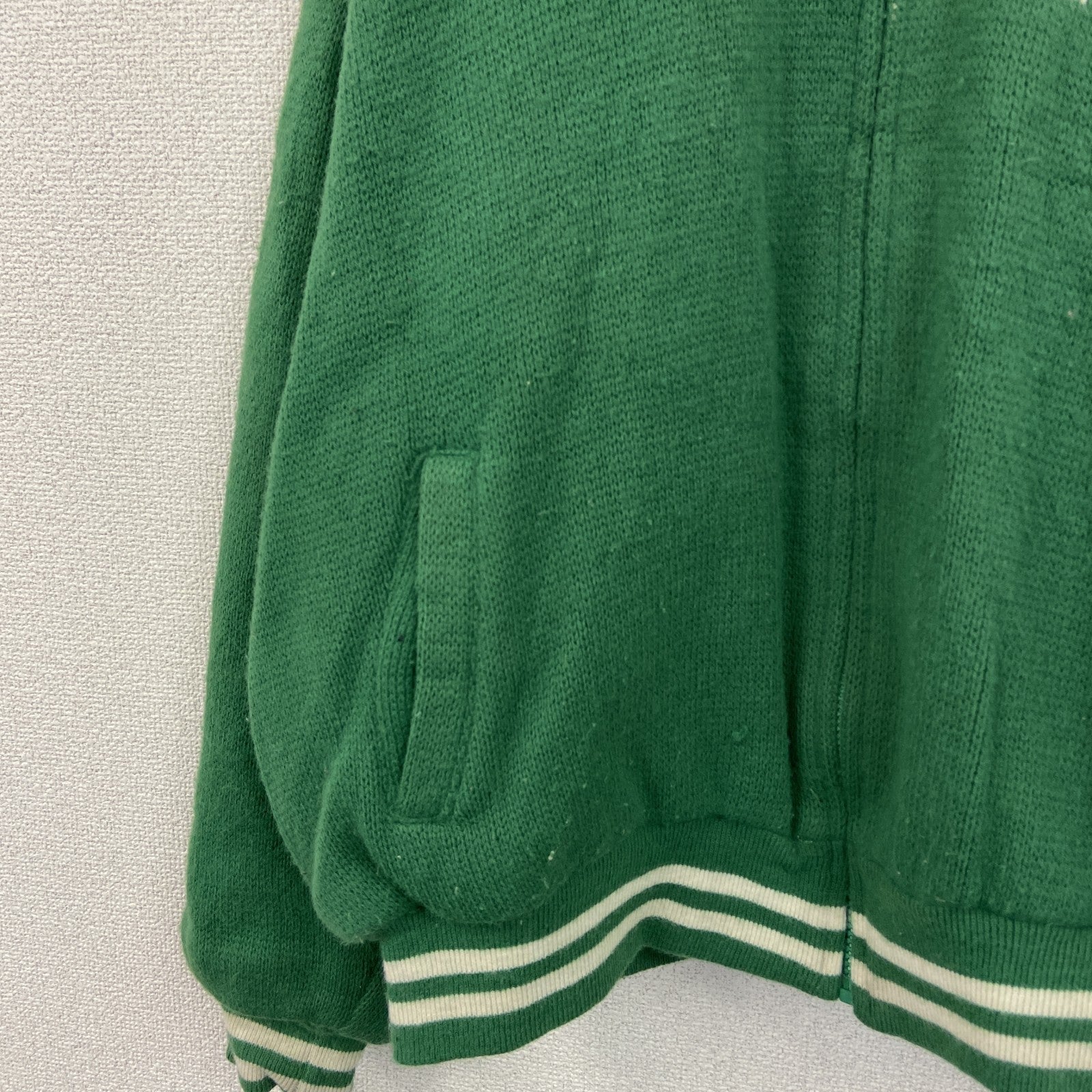 ～90s　PRO LINE　NFL　JETS　フルジップニットスタジャン　ヴィンテージ　緑　グリーン　Lサイズ