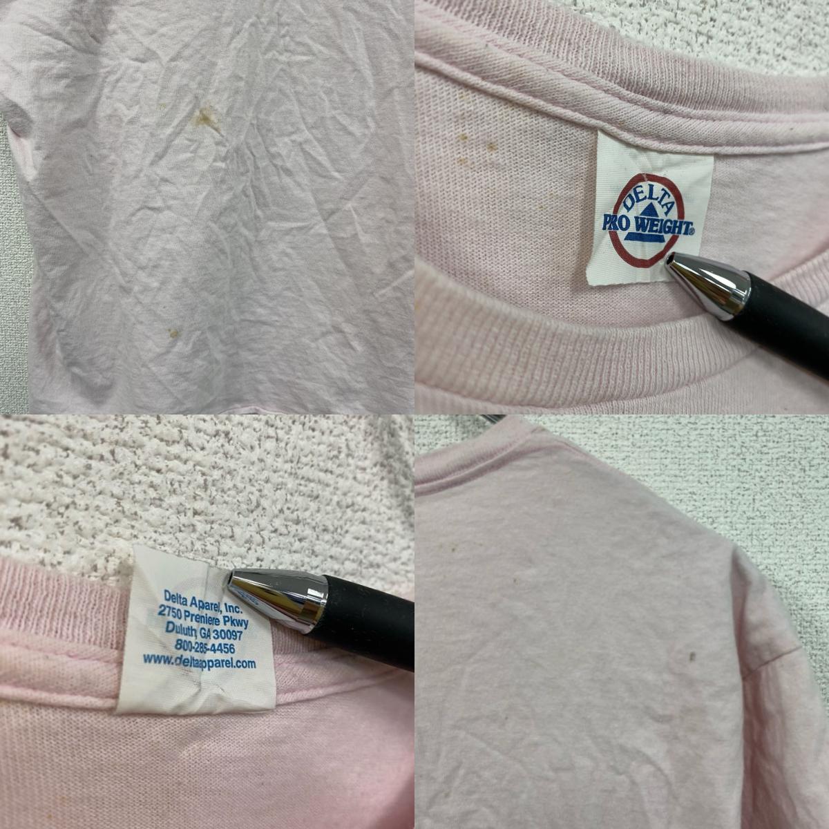 DELTA PRO WEIGHT　半袖プリントTシャツ　GOOD VIBES　ピンク　Lサイズ