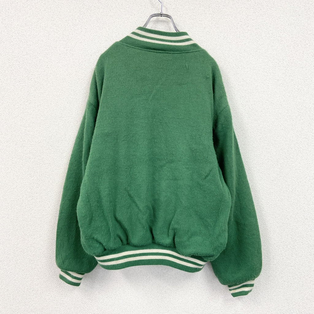 ～90s　PRO LINE　NFL　JETS　フルジップニットスタジャン　ヴィンテージ　緑　グリーン　Lサイズ